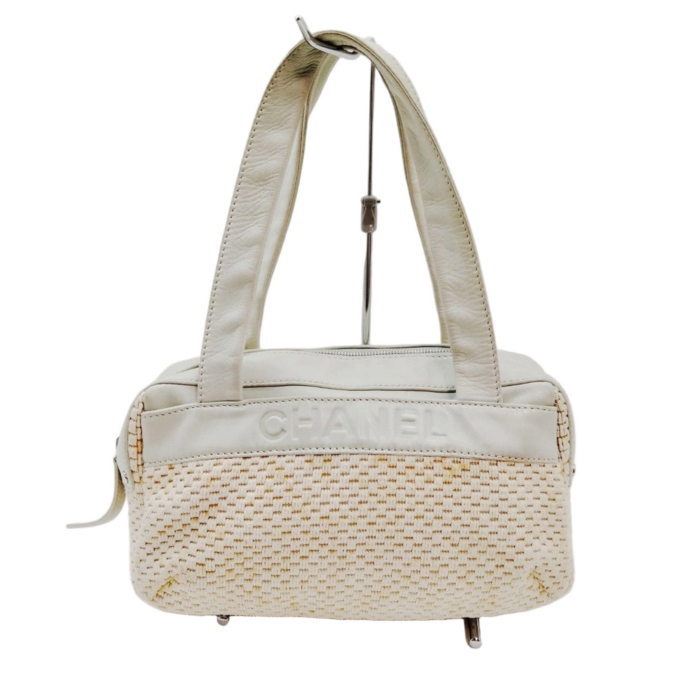 Chanel White Quilted Shoulder Bag with COA - has stains